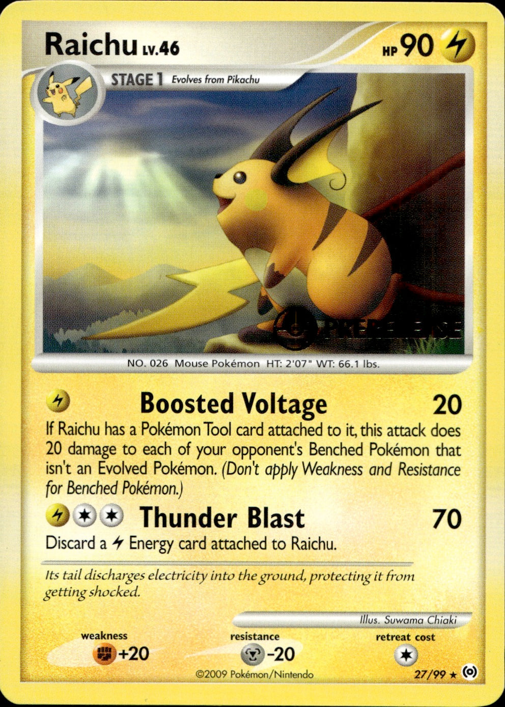 Raichu - 27/99 (Prerelease) 27 - Nintendo Promos