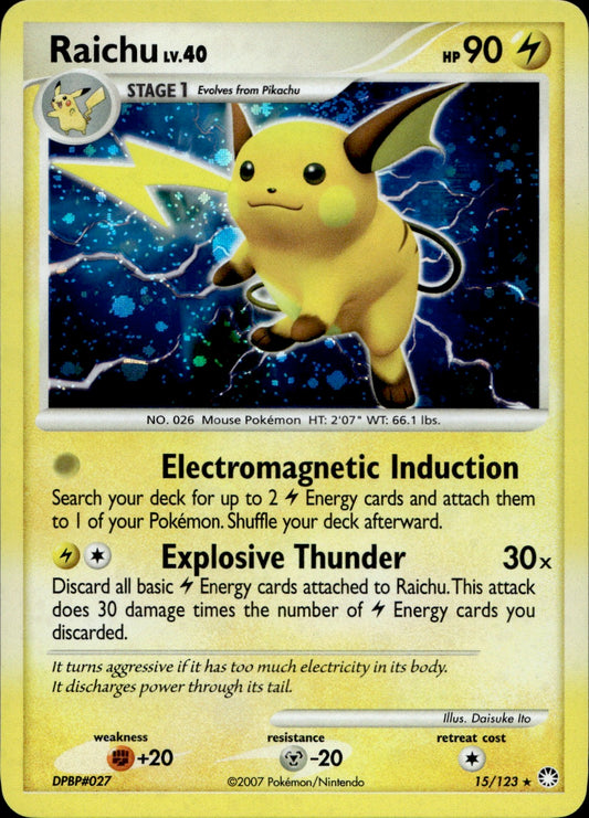 Raichu 15/123 - Mysterious Treasures Holofoil