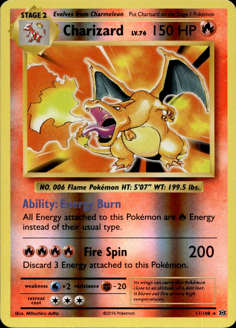 Charizard 11/108 - XY  Evolutions Reverse Holofoil