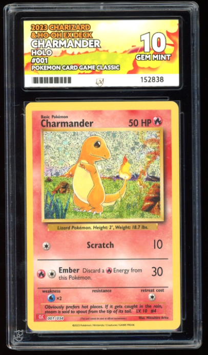 Charizard & Ho-oH EX Deck Holo Charmander Holo 001/034  ACE 10 Gem Mint - PokeRand
