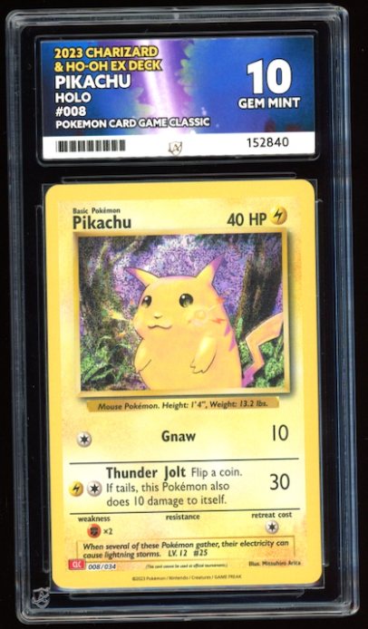 Charizard & Ho-oH EX Deck Holo Pikachu Holo 008/034  ACE 10 Gem Mint - PokeRand