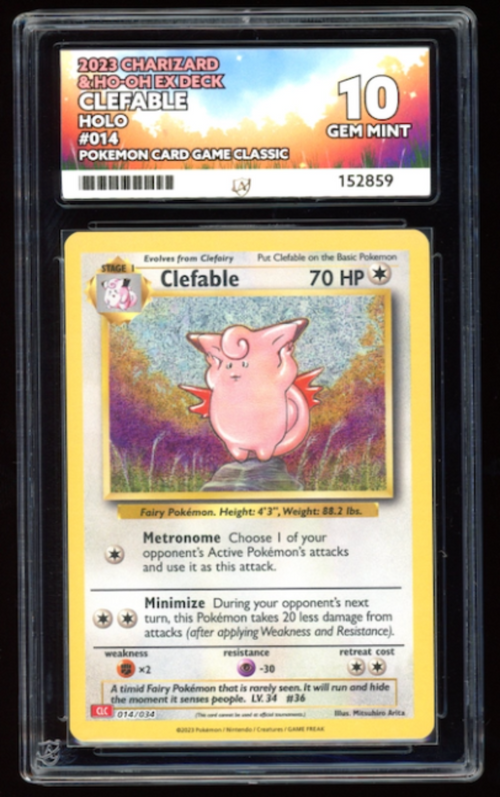 Charizard & Ho-oH EX Deck Clefable Holo 014/034  ACE 10 Gem Mint - PokeRand