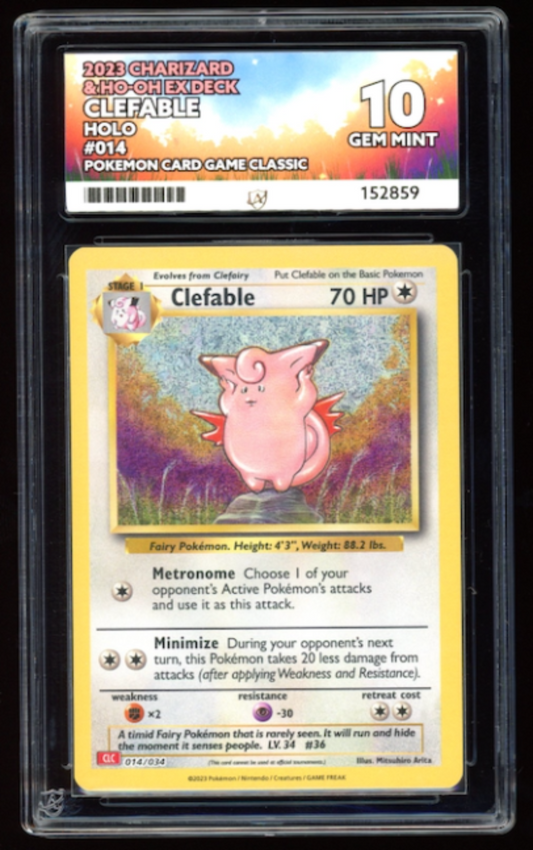 Charizard & Ho-oH EX Deck Clefable Holo 014/034  ACE 10 Gem Mint - PokeRand