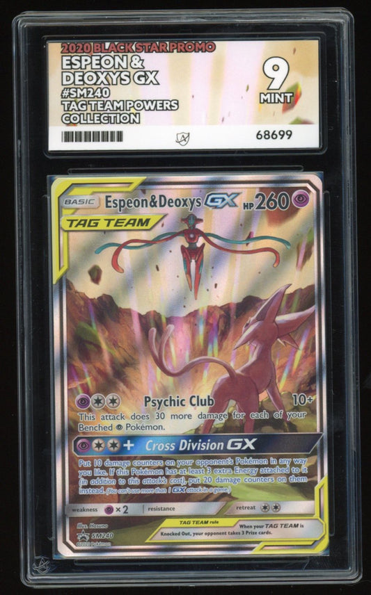 Espeon & Deoxys GX - Black Star Promo - SM240 - Tag Team Powers Collection - ACE 9