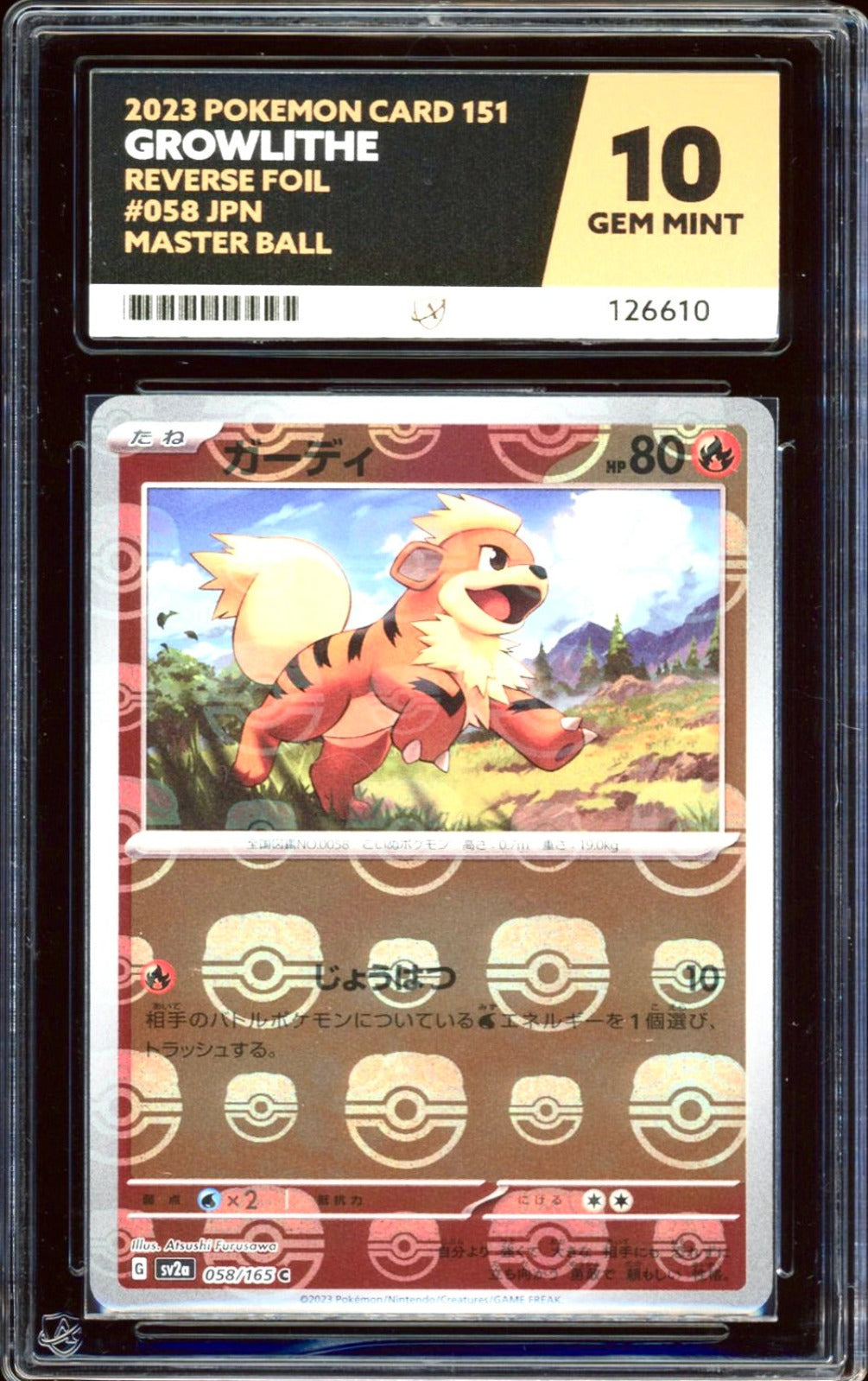 Growlithe Master Ball Reverse 058/165 (Pokemon 151 JPN) ACE 10 - PokeRand