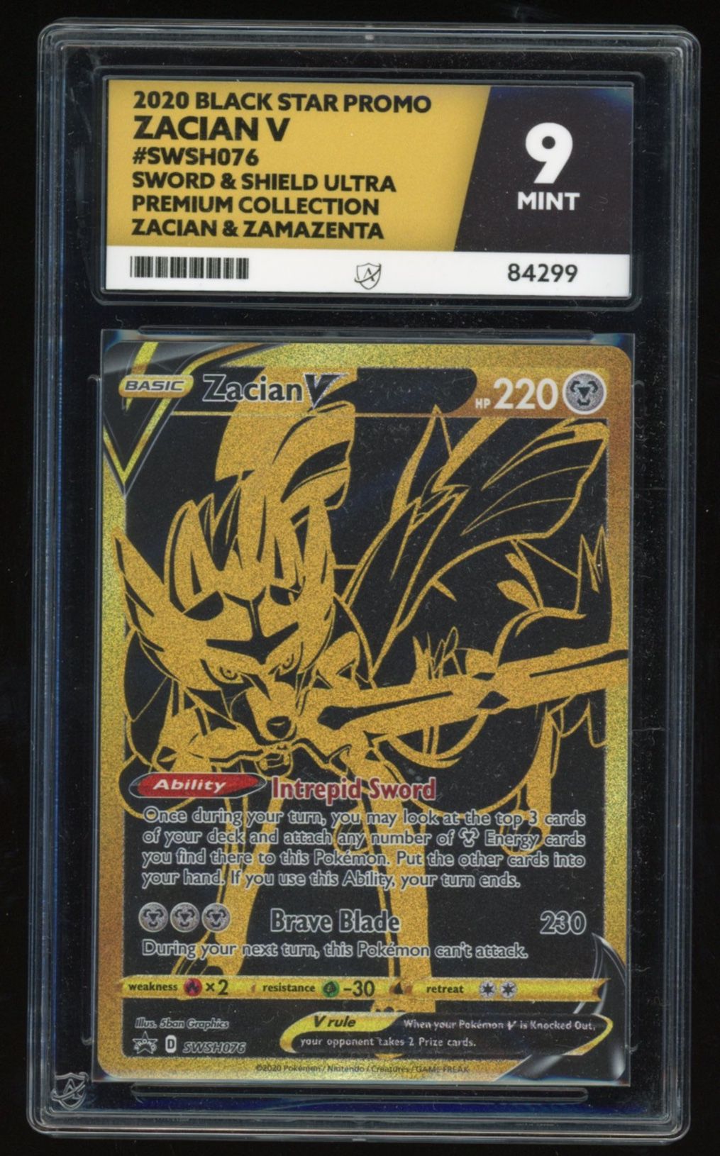 Zacian V  - Black Star Promo - SWSH076 - Sword & Shield Ultra Premium Collection Zacian & Zamazenta - ACE 9