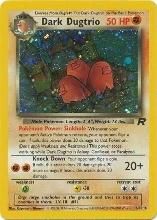 Dark Dugtrio (6) 6/82 - Team Rocket Unlimited Holofoil