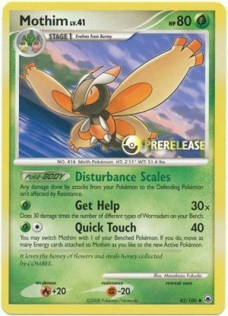 Mothim - 42/100 (Prerelease) 42 - Diamond and Pearl Promos