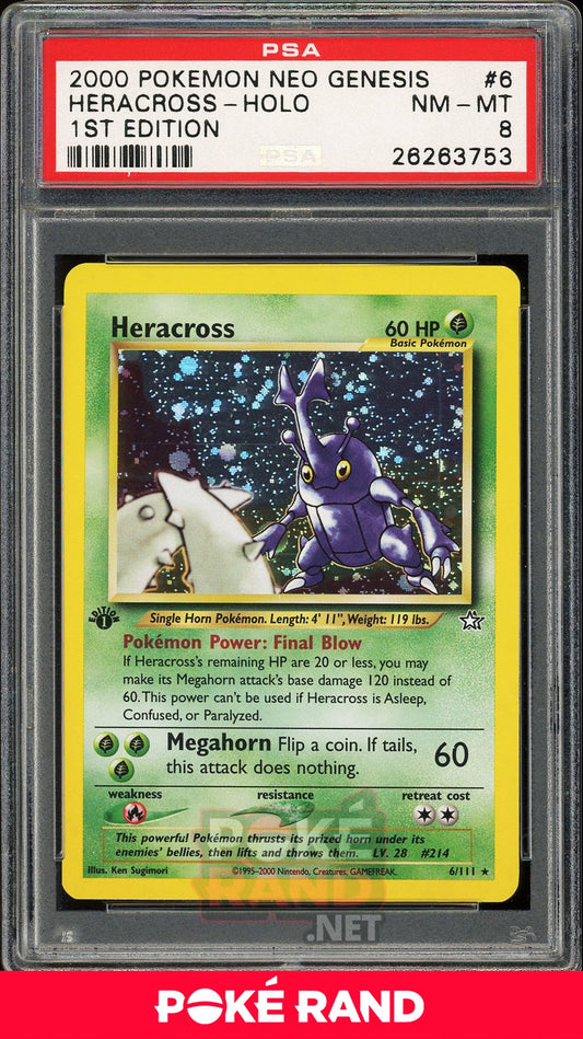 Heracross (PSA 8) - Neo Genesis 1st Edition #6 - PokeRand