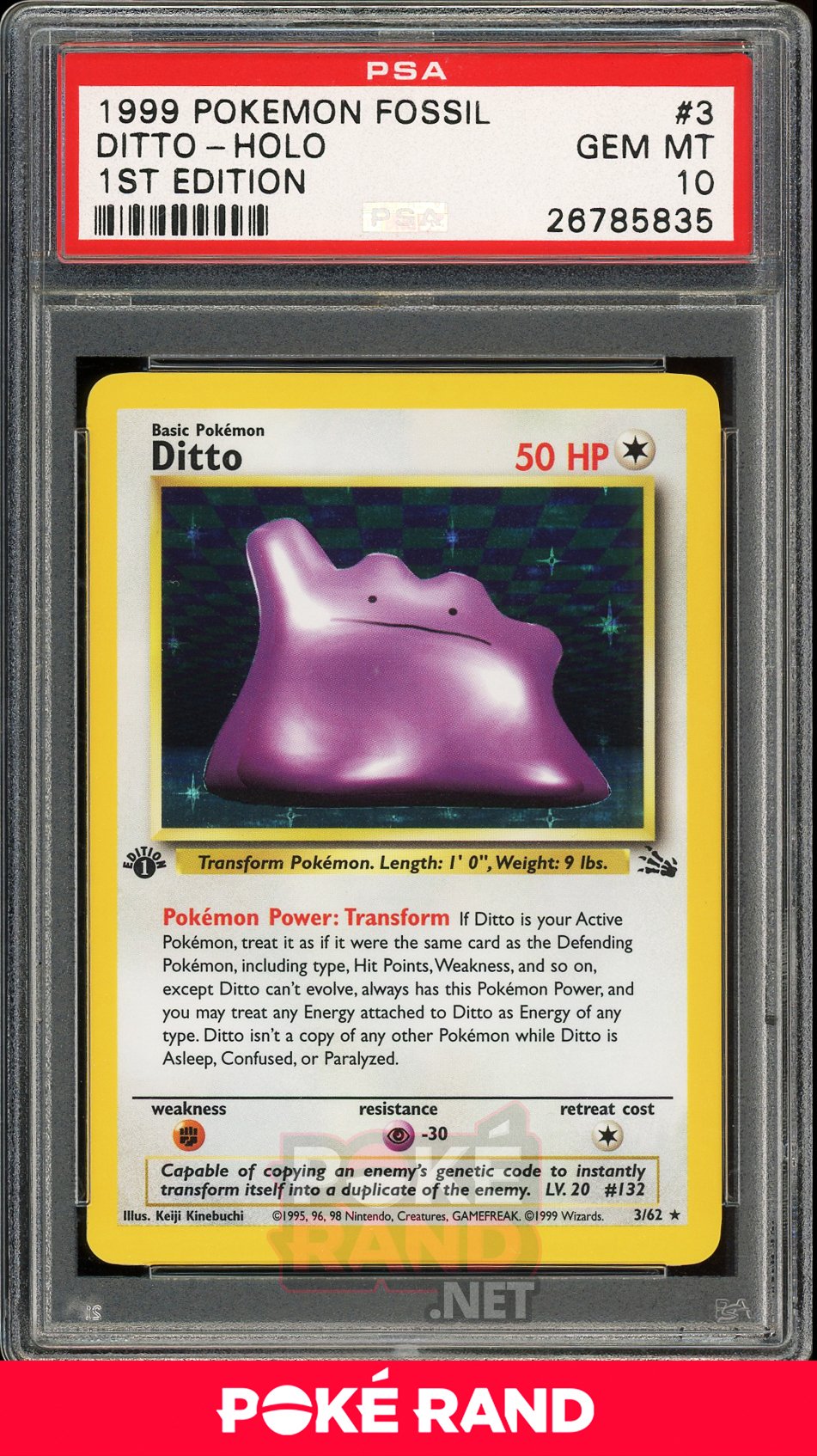 Ditto (PSA 10) - Fossil 1st Edition #3 - PokeRand