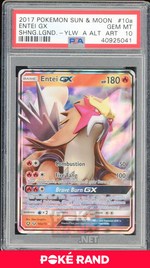 Entei GX (#10a) PSA 10 - Shining Legends - PokeRand