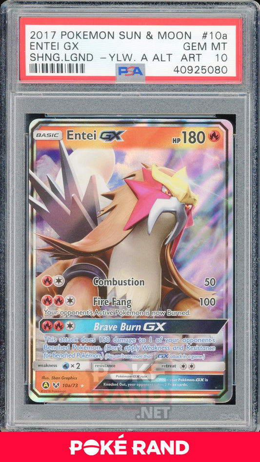 Entei GX (#10a) PSA 10 - Shining Legends - PokeRand