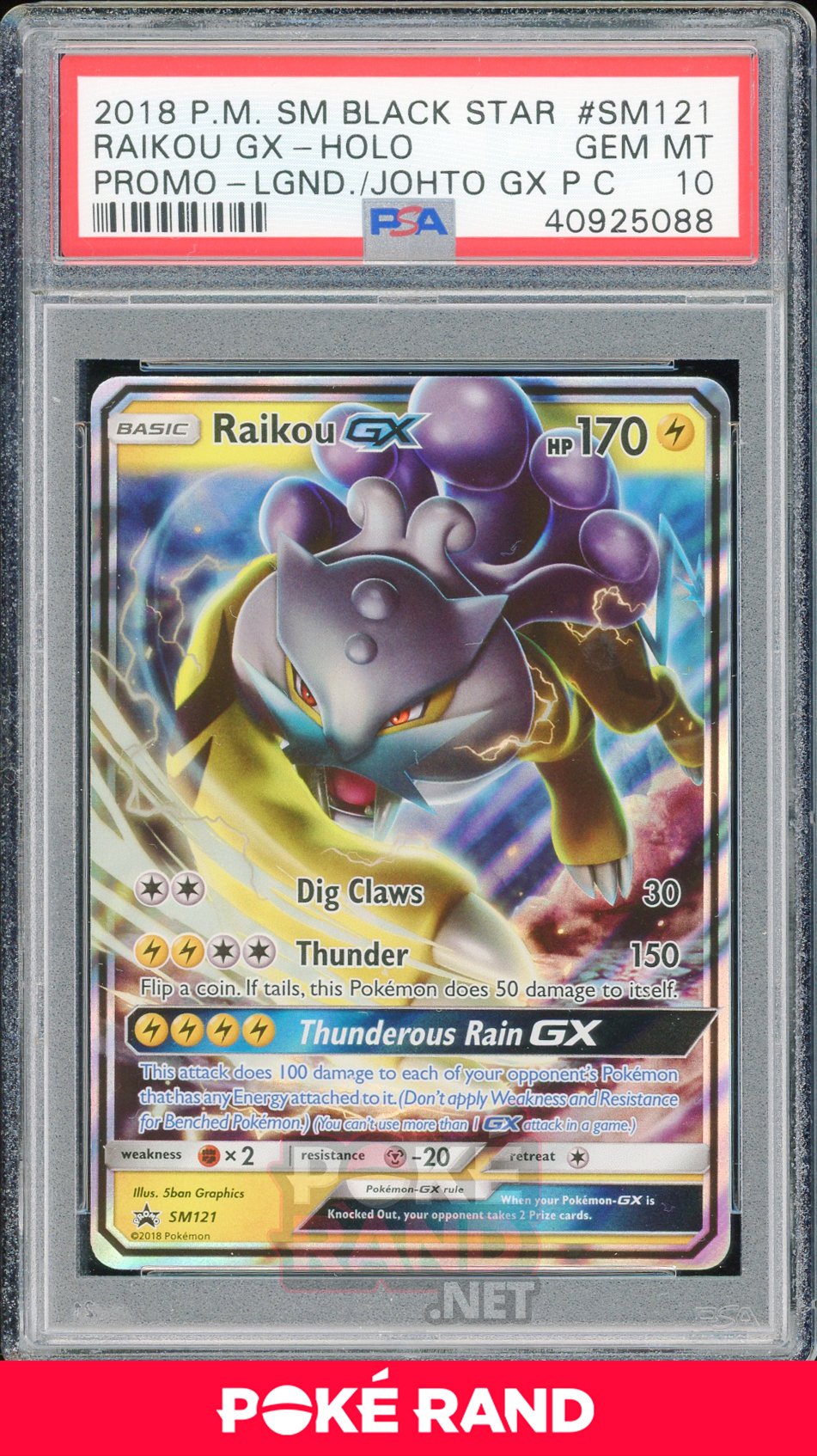 Raikou GX (#SM121) PSA 10 - Black Star Promo - PokeRand