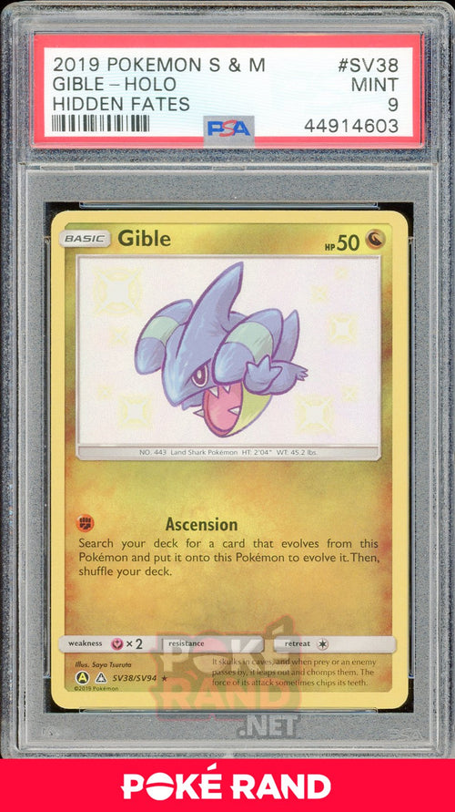 Gible (#SV38) PSA 9 - Hidden Fates - PokeRand