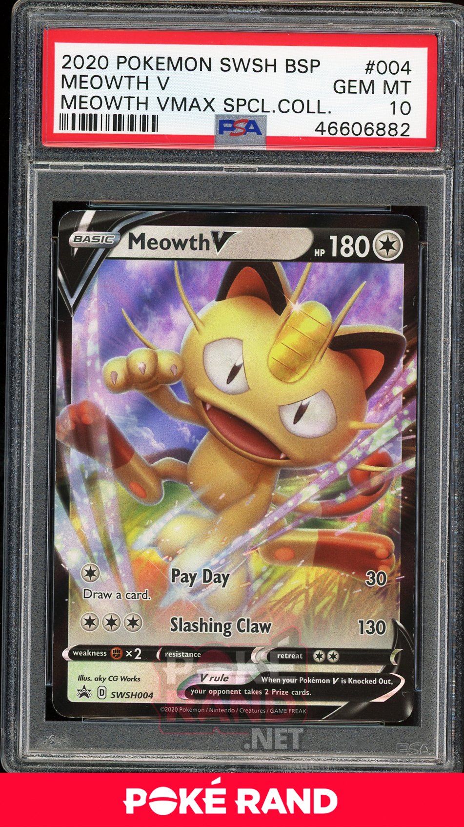Meowth V (PSA 10) - Black Star Promo #4 - PokeRand