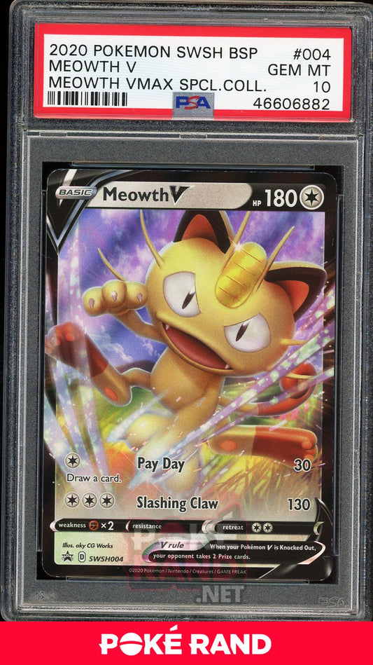 Meowth V (PSA 10) - Black Star Promo #4 - PokeRand
