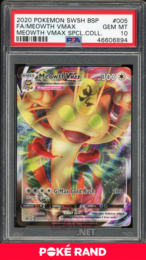 Meowth Vmax (PSA 10) - Black Star Promo #5 - PokeRand