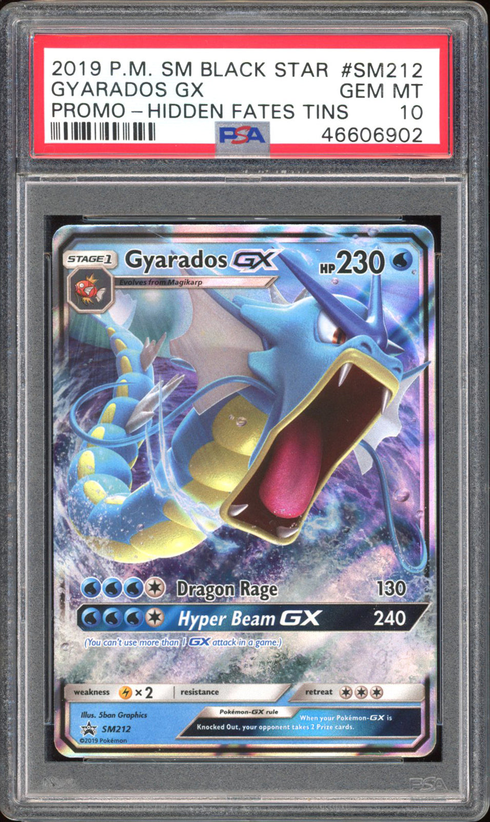 Gyarados GX SM212 - PSA 10 - Promo Holo