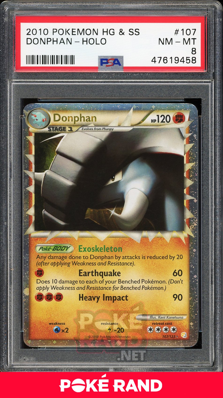 Donphan Holo (PSA 8) - Heartgold & Soulsilver #107