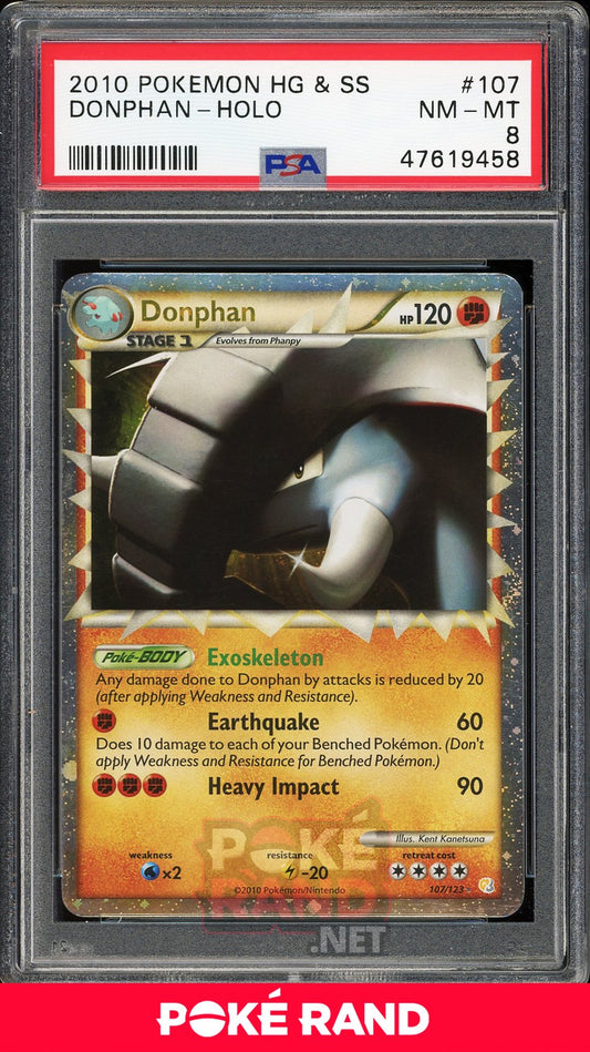 Donphan Holo (PSA 8) - Heartgold & Soulsilver #107