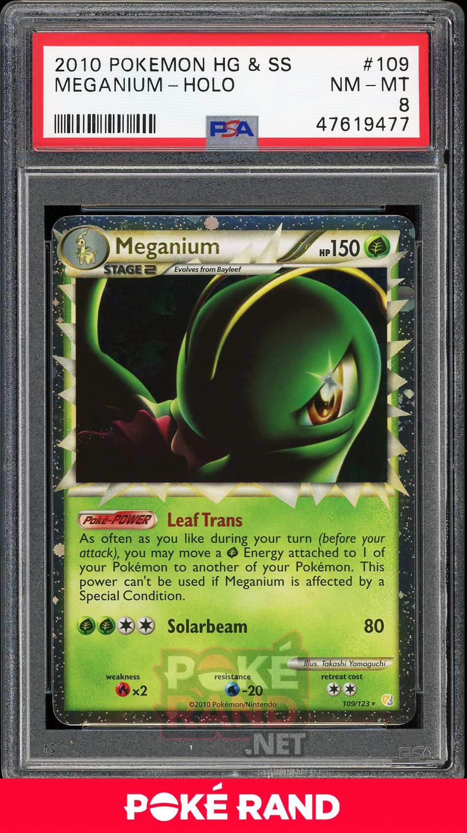 Meganium Holo (PSA 8) - Heartgold & Soulsilver #109