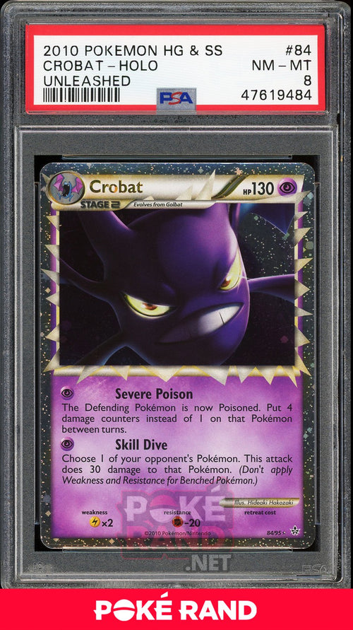 Crobat Holo (PSA 8) - Unleashed #84