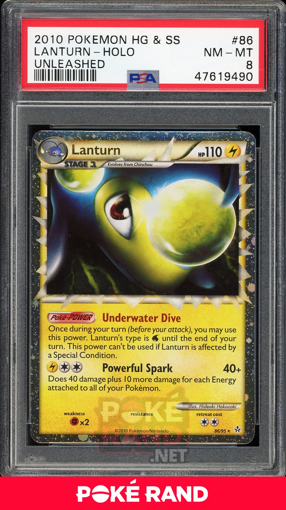 Lanturn Holo (PSA 8) - Unleashed #86