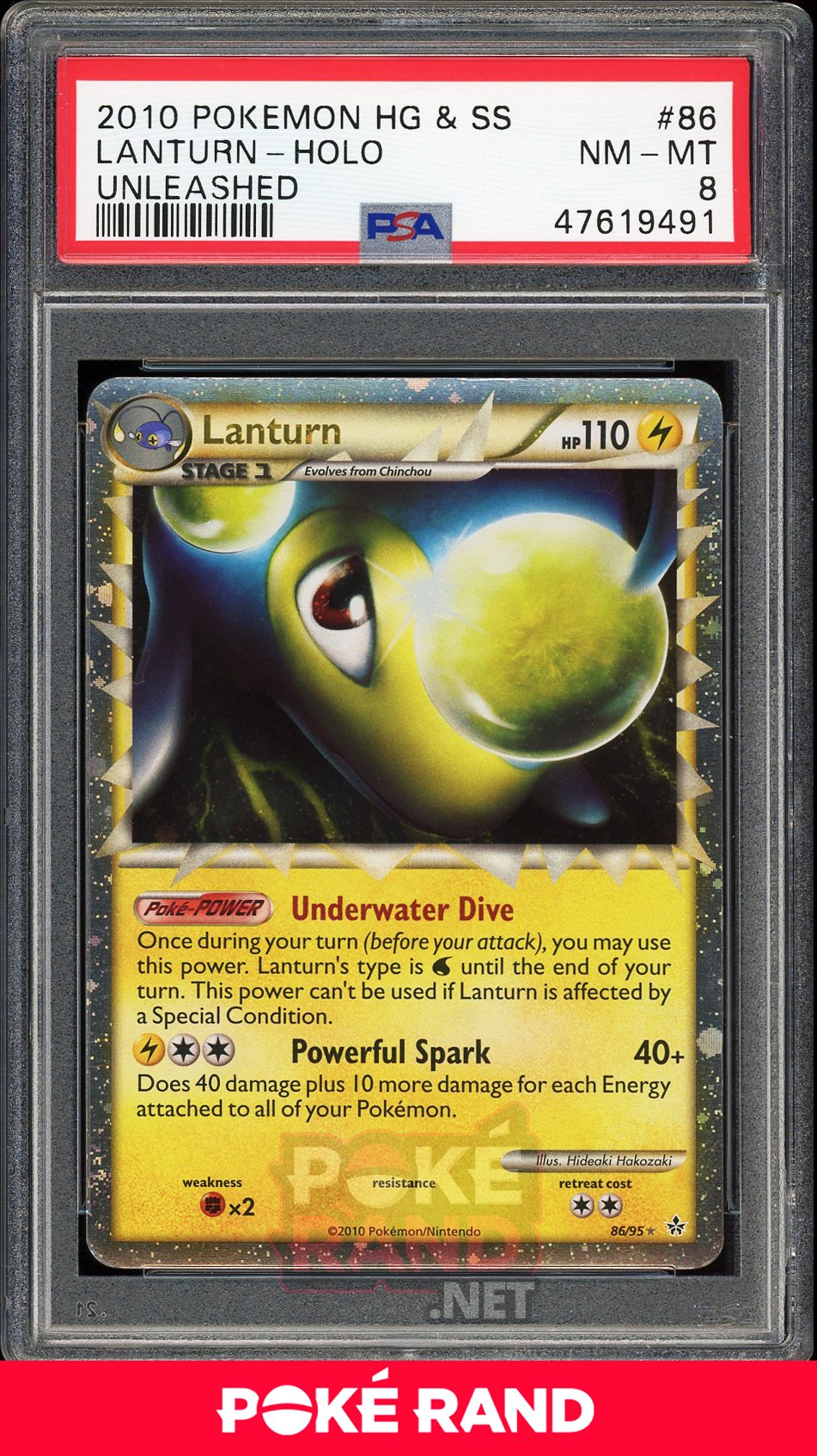 Lanturn Holo (PSA 8) - Unleashed #86