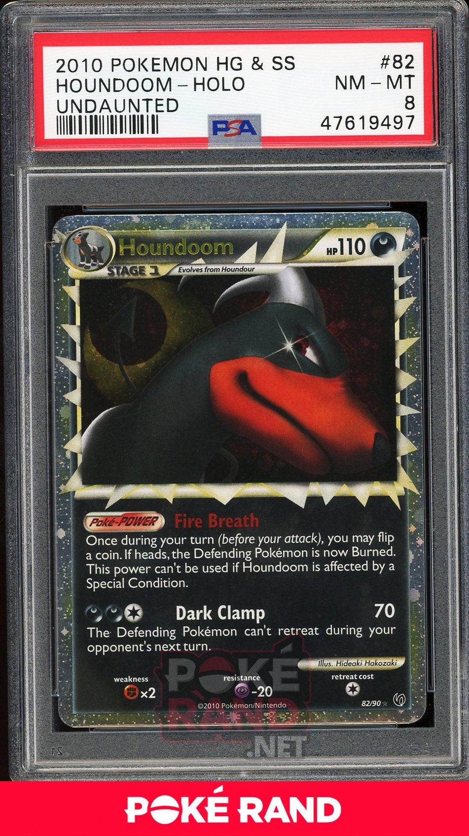Houndoom Holo (PSA 8) - Undaunted #82