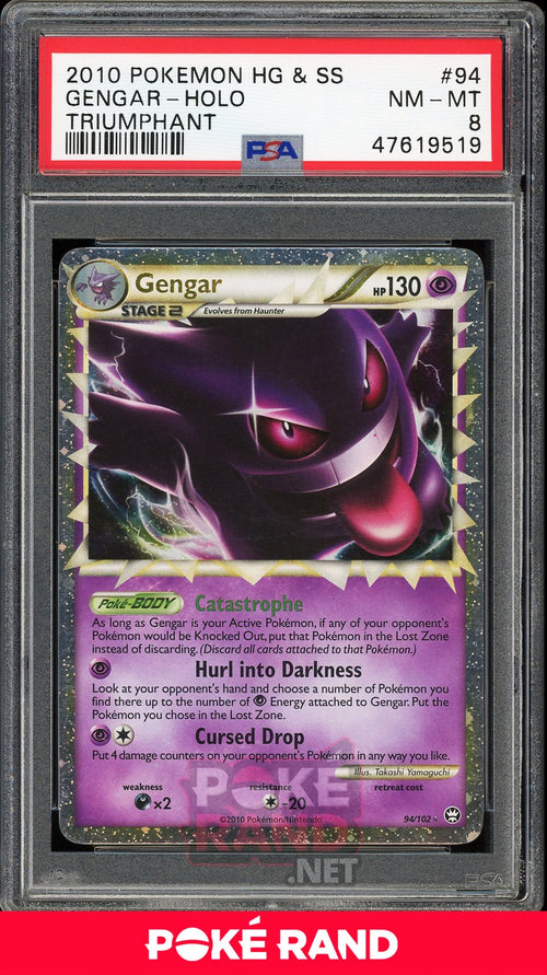 Gengar Holo (PSA 8) - Triumphant #94