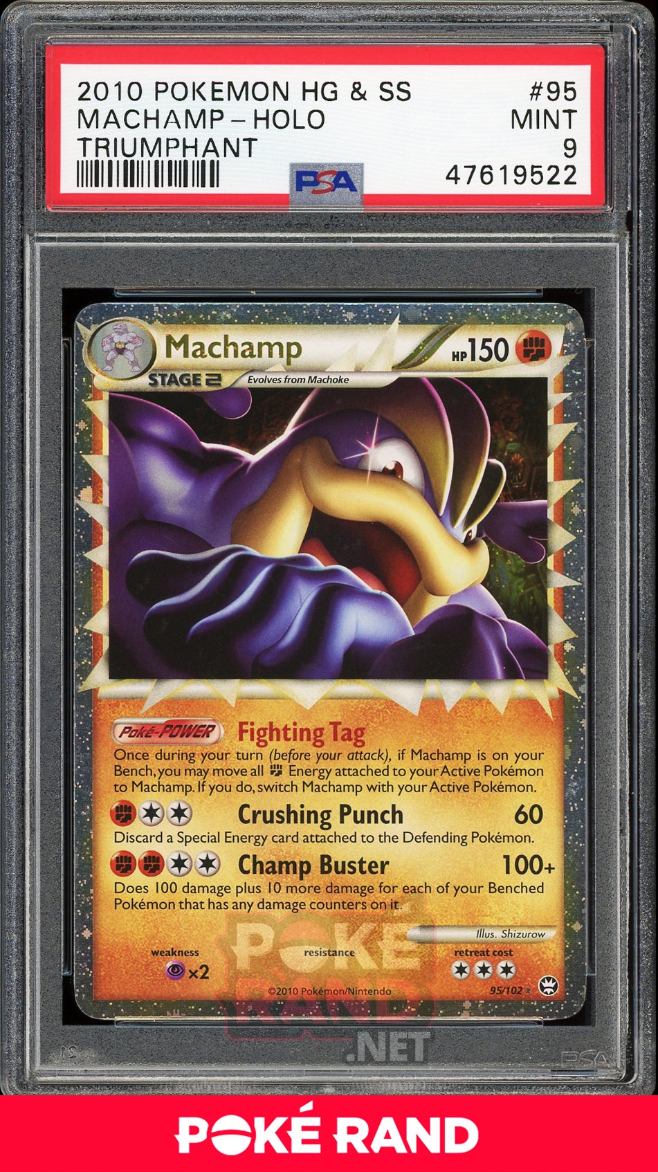 Machamp Holo (PSA 9) - Triumphant #95