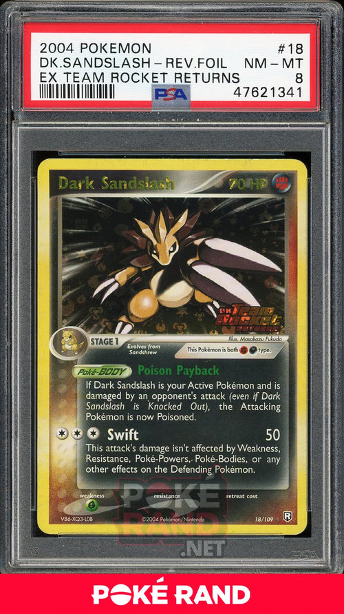 Dark Sandslash Reverse Foil (PSA 8) - EX Team Rocket Returns #18