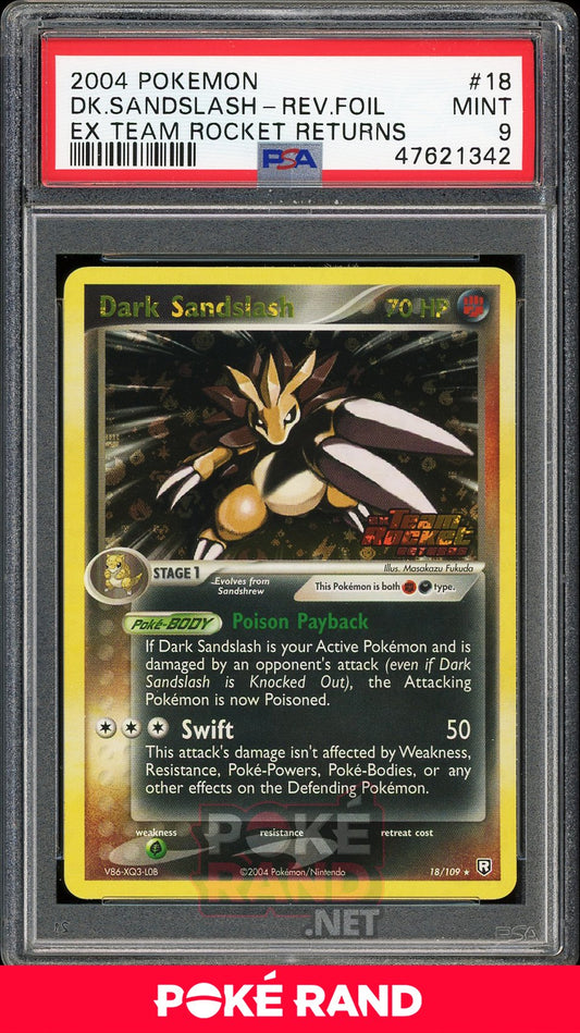 Dark Sandslash Reverse Foil (PSA 9) - EX Team Rocket Returns #18
