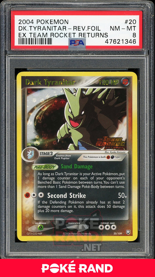 Dark Tyranitar Reverse Foil (PSA 8) - EX Team Rocket Returns #20