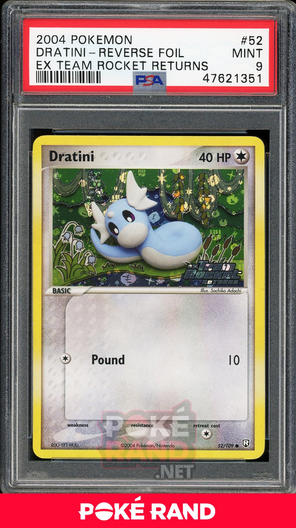 Dratini Reverse Foil (PSA 9) - EX Team Rocket Returns #52