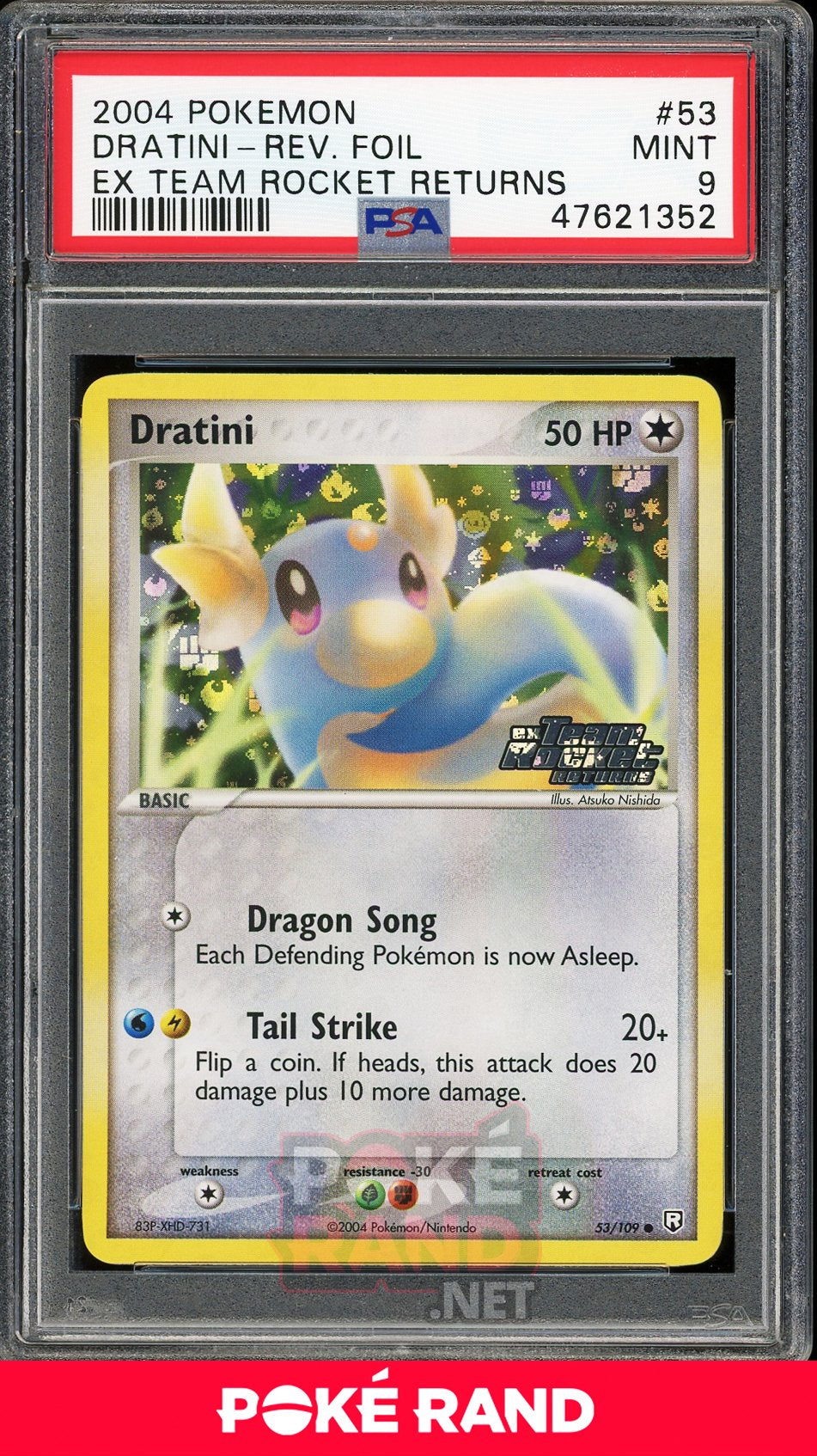 Dratini Reverse Foil (PSA 9) - EX Team Rocket Returns #53