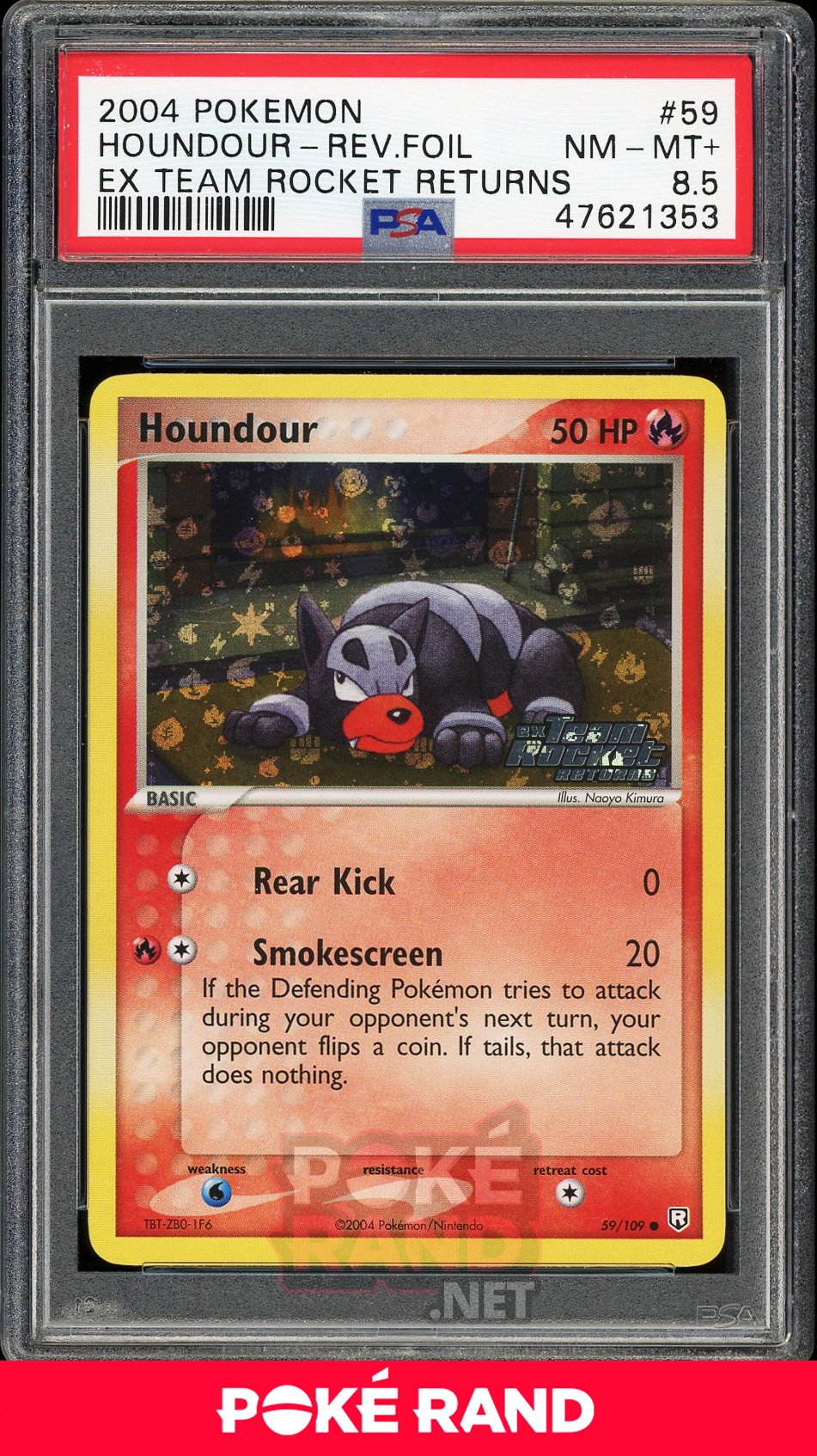 Houndour Reverse Foil (PSA 8.5) - EX Team Rocket Returns #59