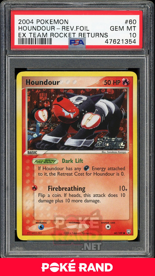 Houndour Reverse Foil (PSA 10) - EX Team Rocket Returns #60