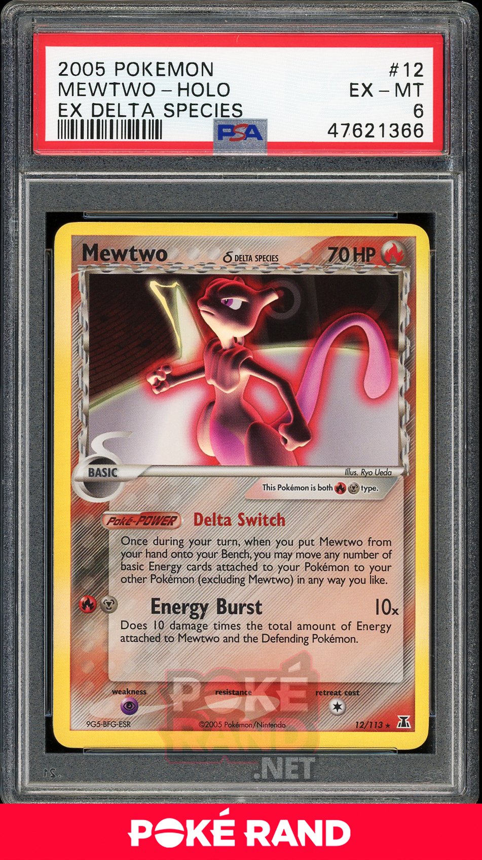 Mewtwo Holo   (PSA 6) - EX Delta Species #12