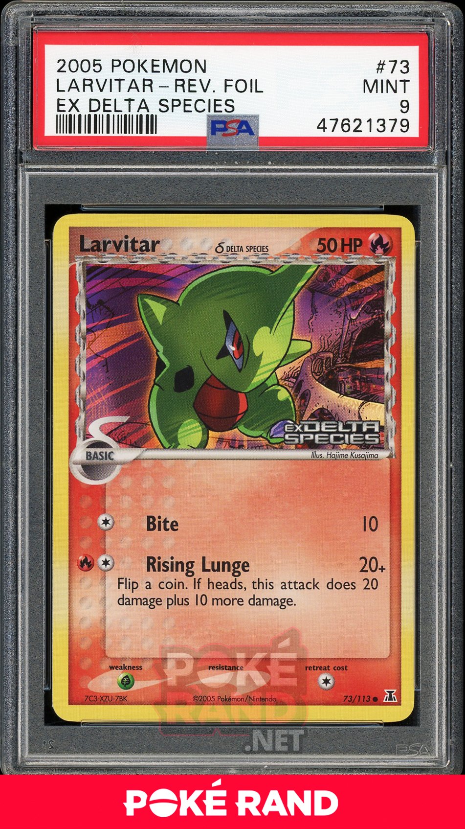 Larvitar Reverse Foil  (PSA 9) - EX Delta Species #73