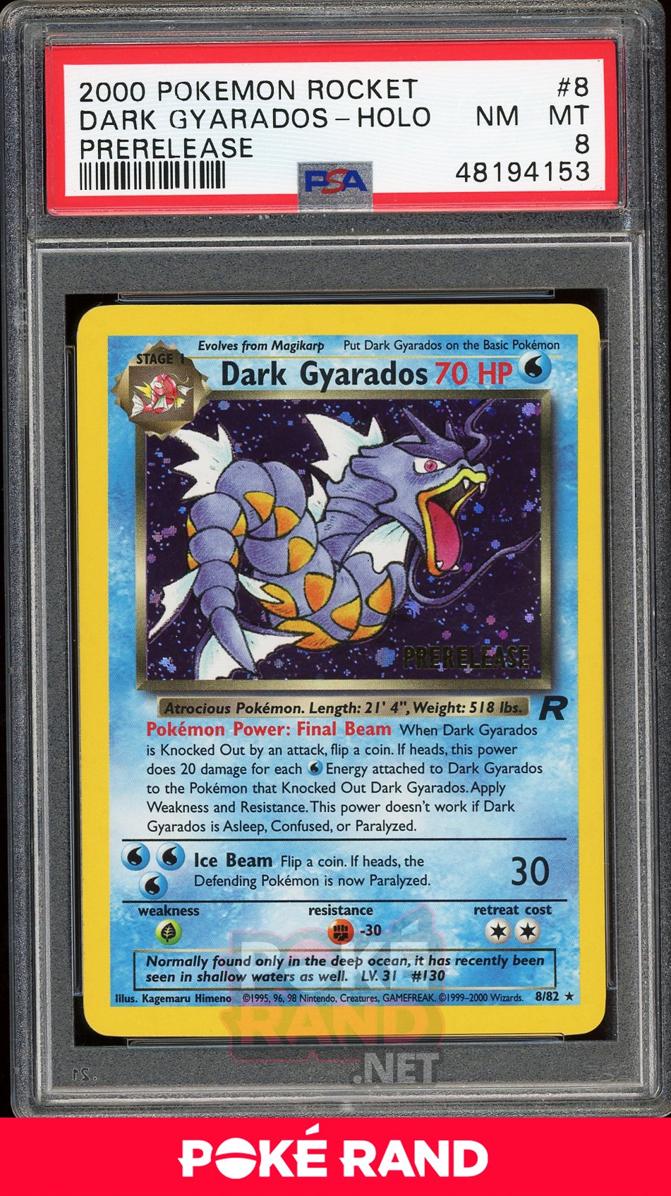 Dark Gyarados Prerelease (PSA 8) - Team Rocket #8