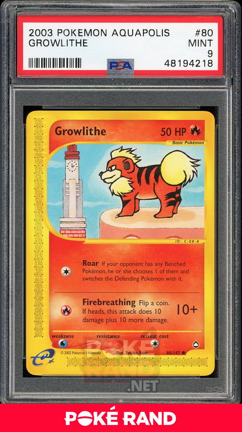Growlithe (PSA 9) - Aquapolis #80