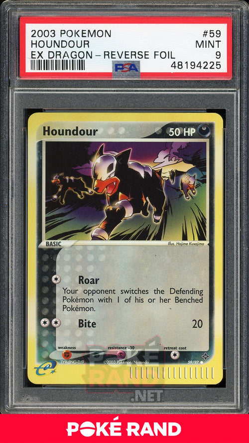 Houndour Reverse Foil (PSA 9) - EX Dragon #59