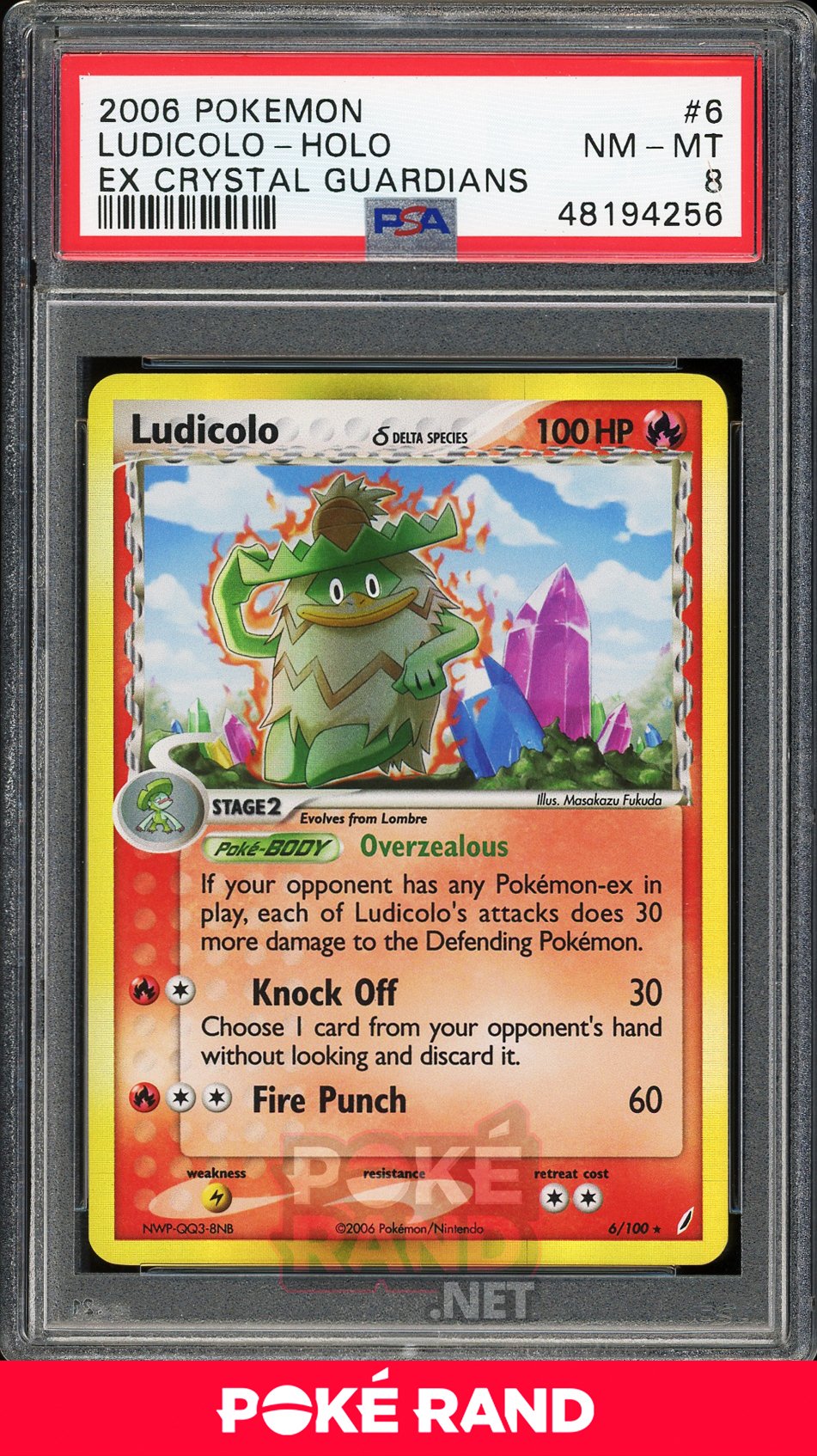 Ludicolo Holo (PSA 8) - EX Crystal Guardians #6