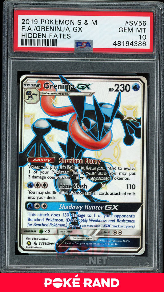 Greninja GX Full Art (PSA 10) - Hidden Fates  SV56