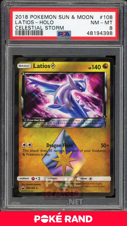 Latios Holo (PSA 8) - Celestial Storm #108