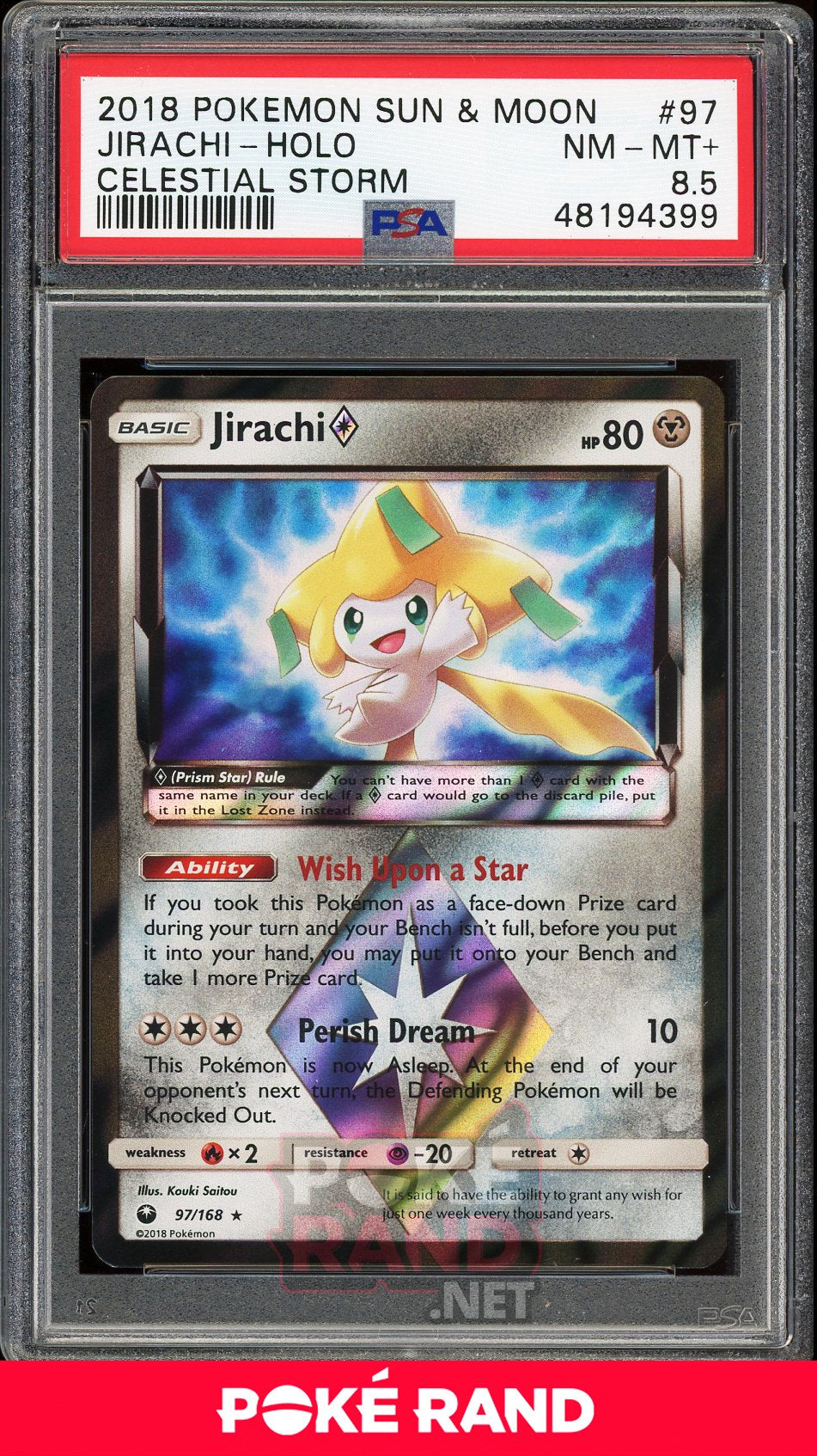 Jirachi Holo (PSA 8.5) - Celestial Storm #97