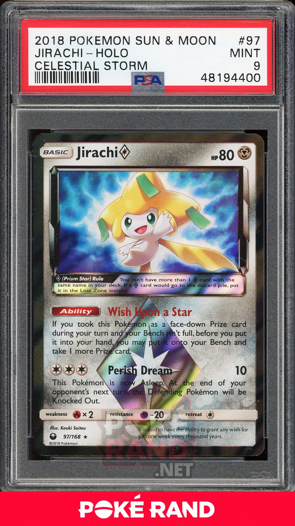 Jirachi Holo (PSA 9) - Celestial Storm #97