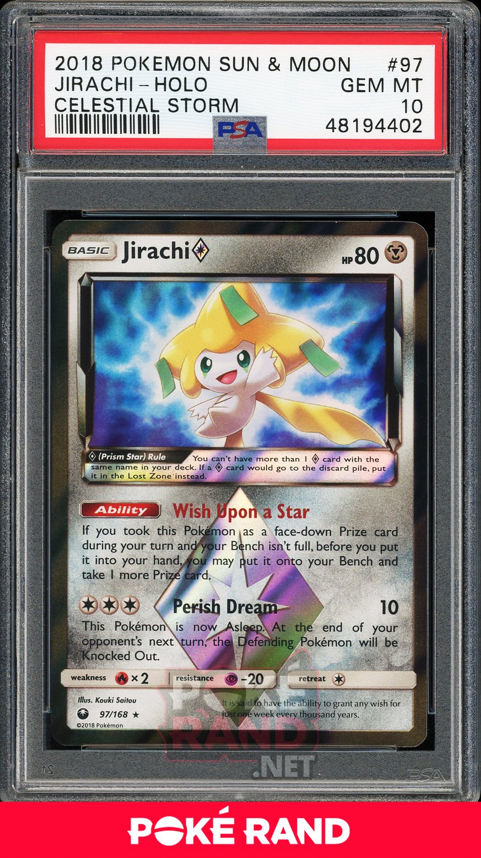 Jirachi Holo (PSA 10) - Celestial Storm #97