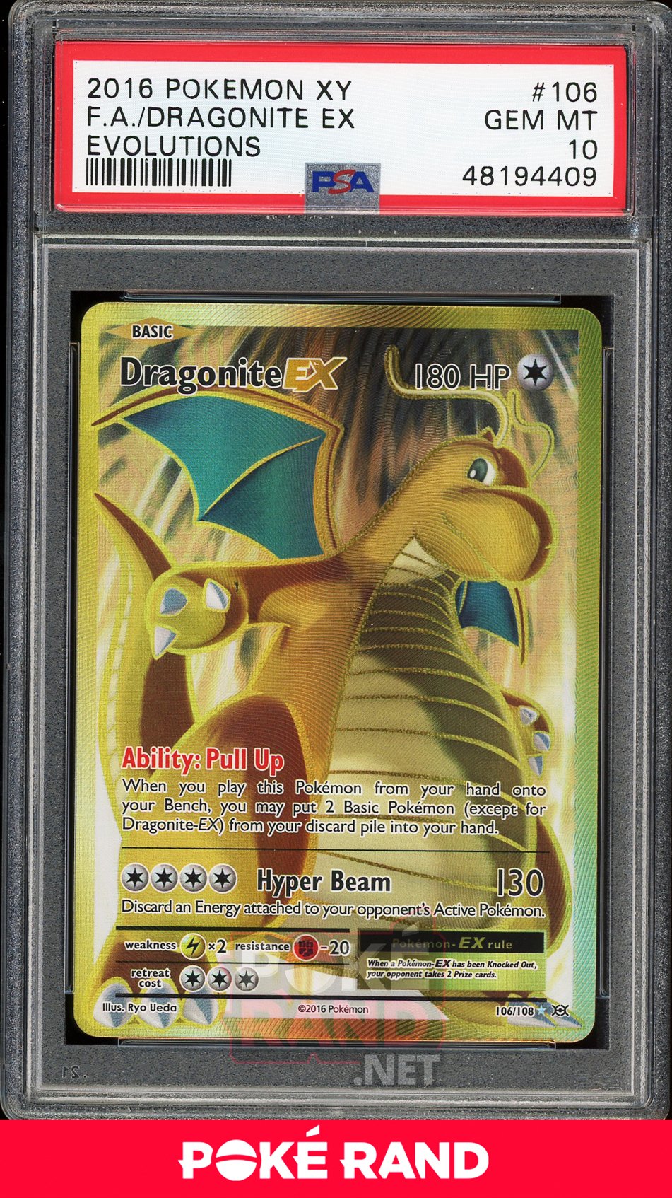 Dragonite EX Full Art (PSA 10) - XY Evolutions #106